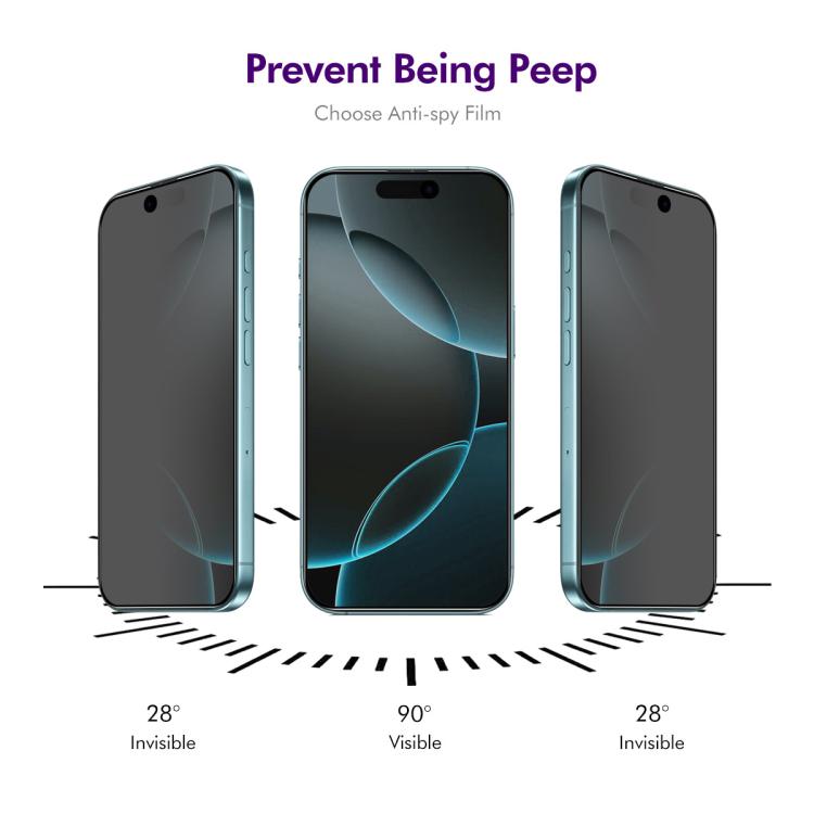 For iPhone 17 Pro ENKAY Hat-Prince 28 Degree Anti-peeping Privacy Tempered Glass Film