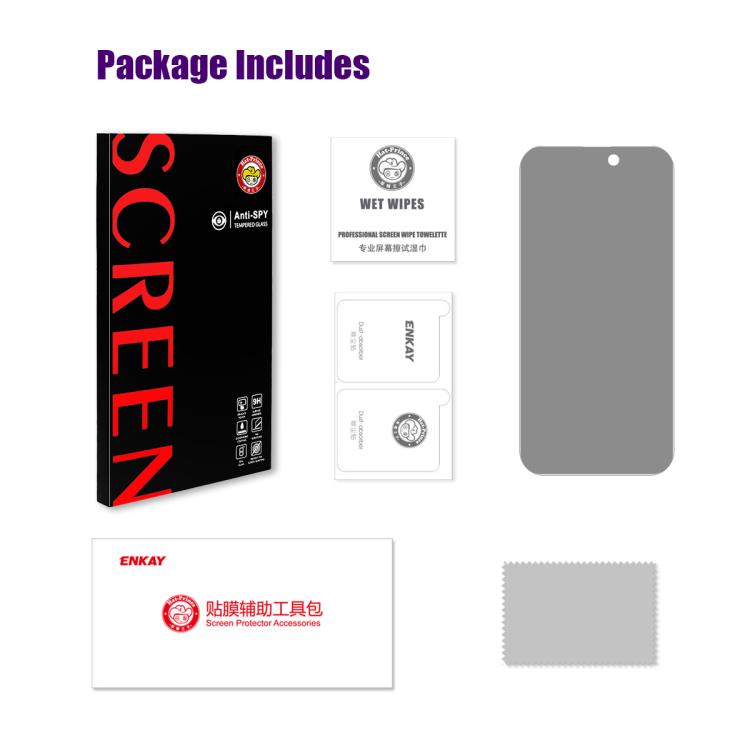 For iPhone 17 Pro ENKAY Hat-Prince 28 Degree Anti-peeping Privacy Tempered Glass Film