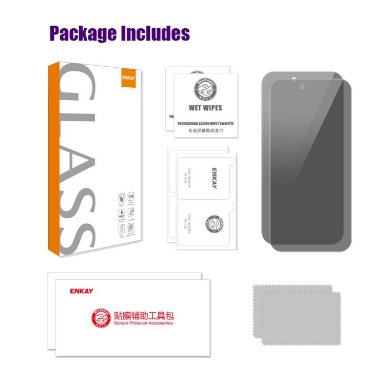 For iPhone Air 2pcs ENKAY Hat-Prince 28 Degree Anti-peeping Privacy Tempered Glass Film