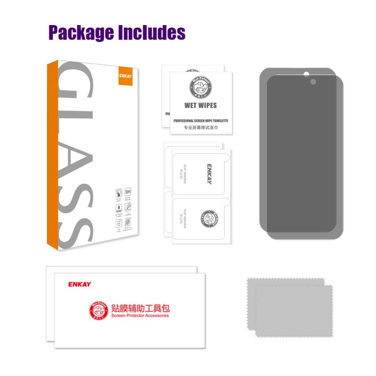 For iPhone 17 2pcs ENKAY Hat-Prince 28 Degree Anti-peeping Privacy Tempered Glass Film