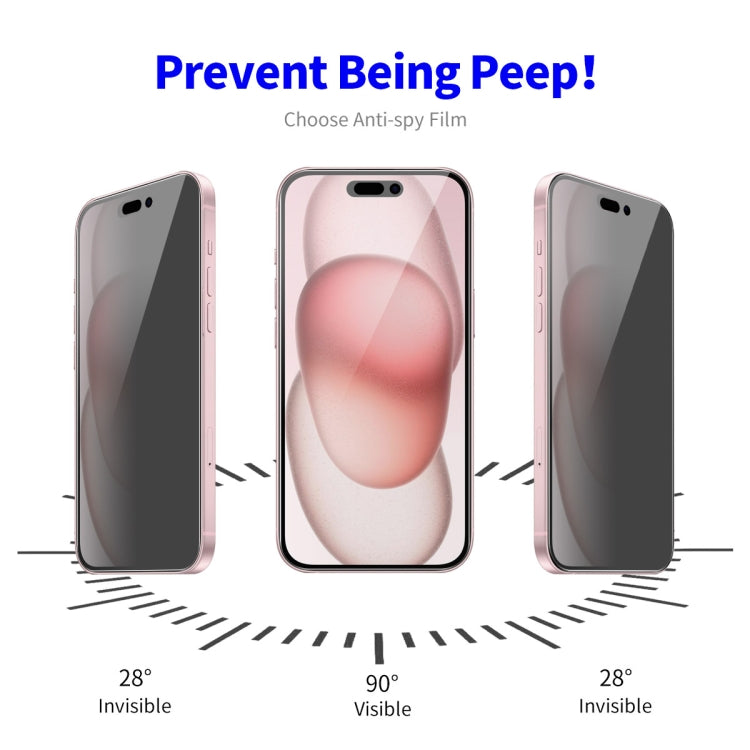 For iPhone 15 5pcs ENKAY Hat-Prince 28 Degree Anti-peeping Privacy Tempered Glass Film