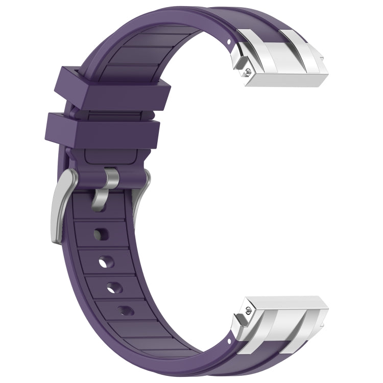 For Huawei Watch Ultimate 22mm Quick Release Silver Buckle Royal Silicone Watch Band