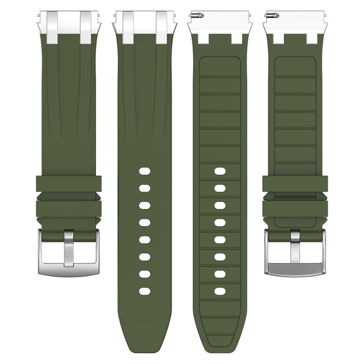 For Huawei Watch3 Pro 22mm Quick Release Silver Buckle Royal Silicone Watch Band