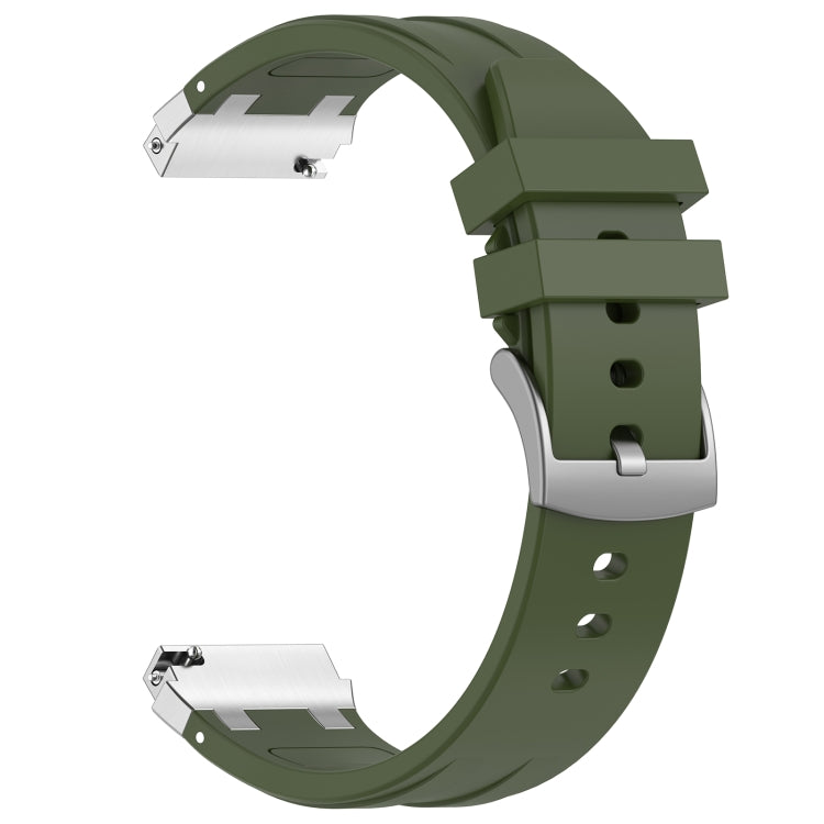 For Honor Watch 4 Pro 22mm Quick Release Silver Buckle Royal Silicone Watch Band