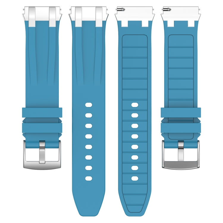For Honor Watch 4 Pro 22mm Quick Release Silver Buckle Royal Silicone Watch Band