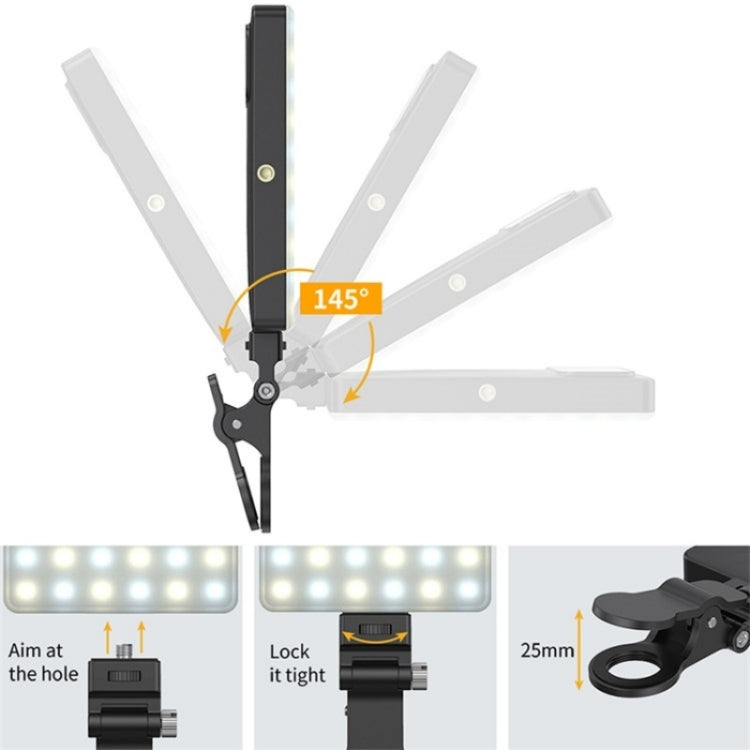V16R Wth OLED Screen 24 Effects RGB Light Pocket Fill Light for Mobile Phone / Tablet / Laptop