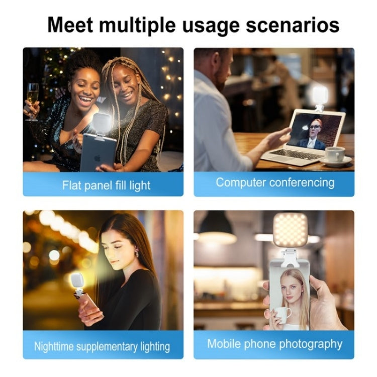 V15 Mini Clip-On Portable LED Fill Light Phone Laptop Video Conference Live Streaming Fill Lamp