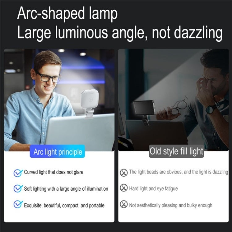 V15 Mini Clip-On Portable LED Fill Light Phone Laptop Video Conference Live Streaming Fill Lamp