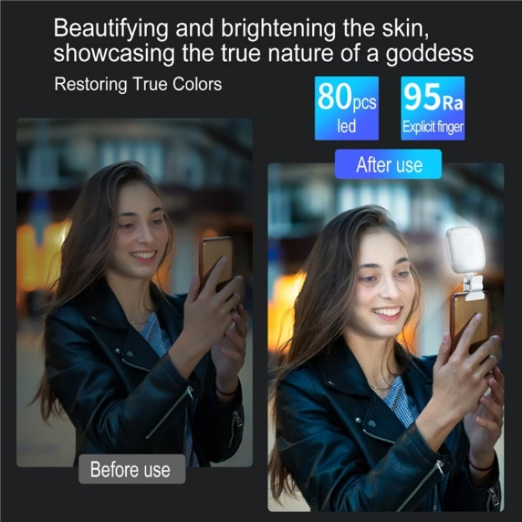V15 Mini Clip-On Portable LED Fill Light Phone Laptop Video Conference Live Streaming Fill Lamp