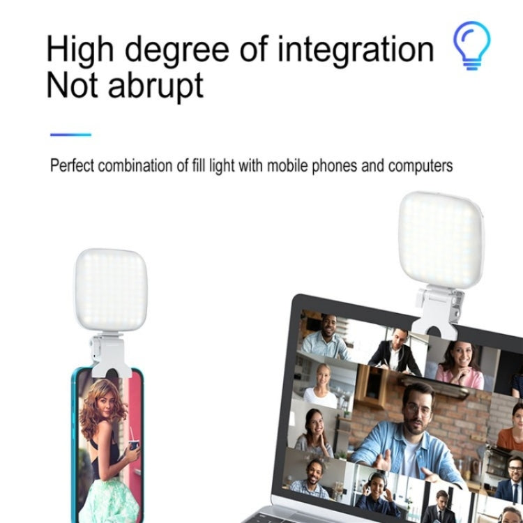 V15 Mini Clip-On Portable LED Fill Light Phone Laptop Video Conference Live Streaming Fill Lamp
