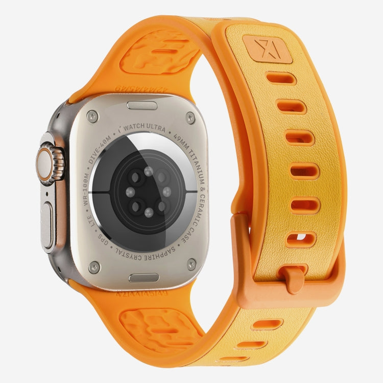 For Apple Watch Ultra 2 49mm Leather Skin Silicone Watch Band