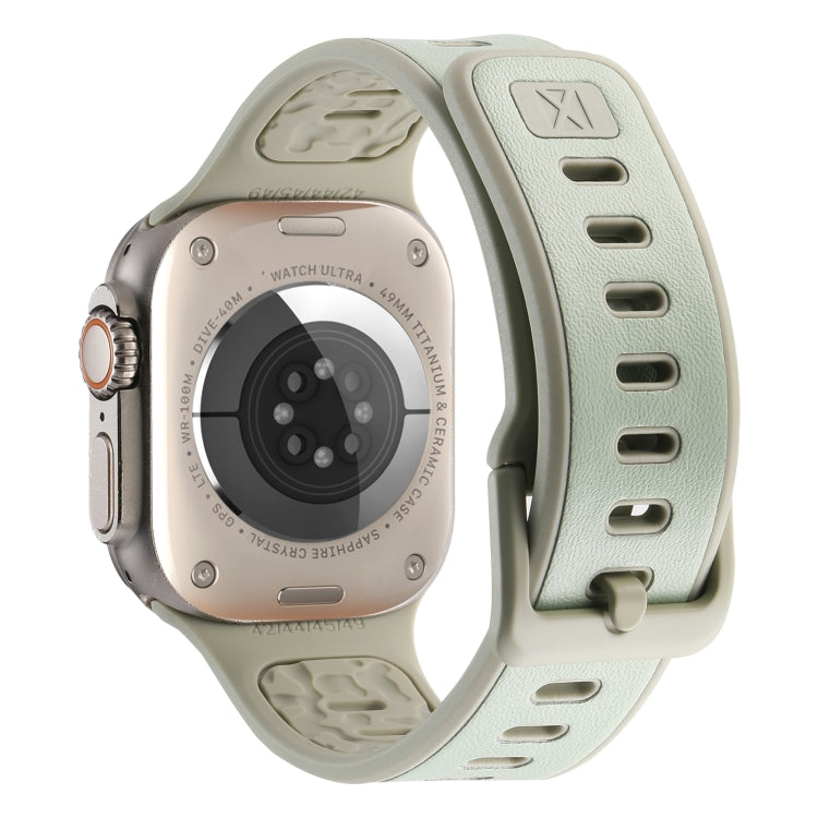 For Apple Watch Series 8 45mm Leather Skin Silicone Watch Band