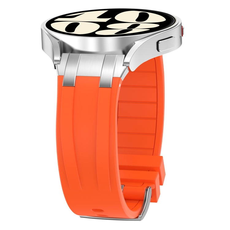 For Garmin Forerunner 255 22mm Quick Release Silver Buckle Royal Silicone Watch Band