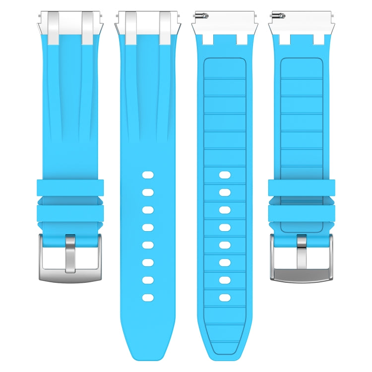 For Garmin Forerunner 255 22mm Quick Release Silver Buckle Royal Silicone Watch Band