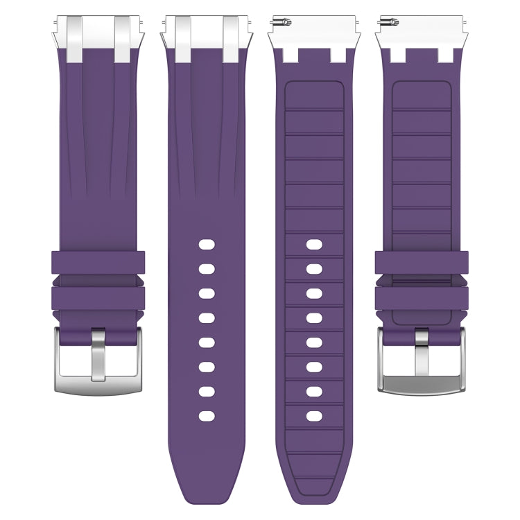 For Garmin Forerunner 255 22mm Quick Release Silver Buckle Royal Silicone Watch Band