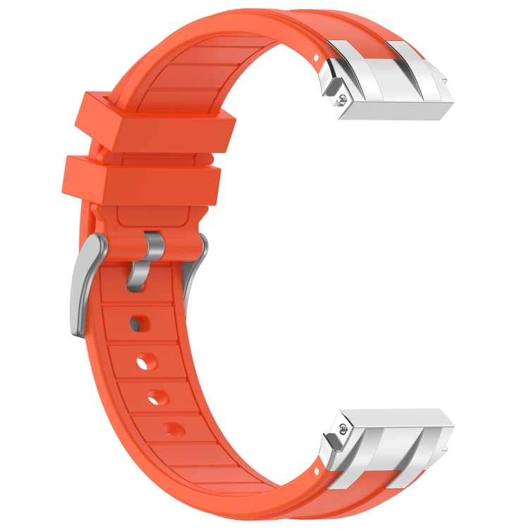 For Garmin Vivoactive 4 22mm Quick Release Silver Buckle Royal Silicone Watch Band