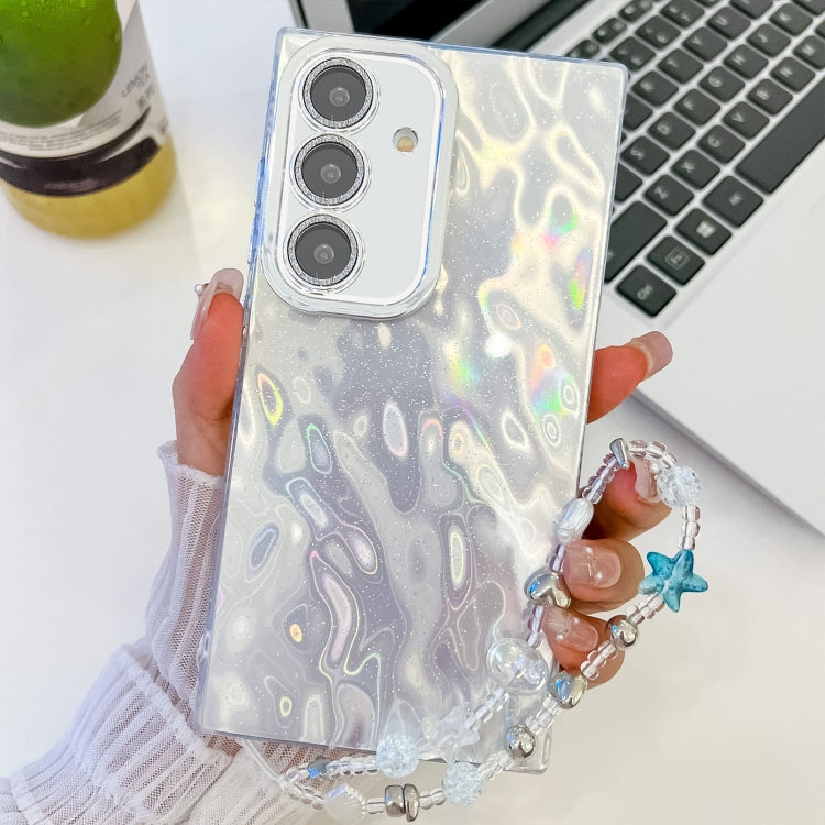 For Samsung Galaxy A16 5G Plating Glitter Texture Chain Wristband TPU Phone Case with Lens Film