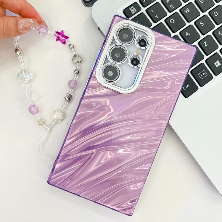 For Samsung Galaxy A16 5G Plating Glitter Texture Chain Wristband TPU Phone Case with Lens Film