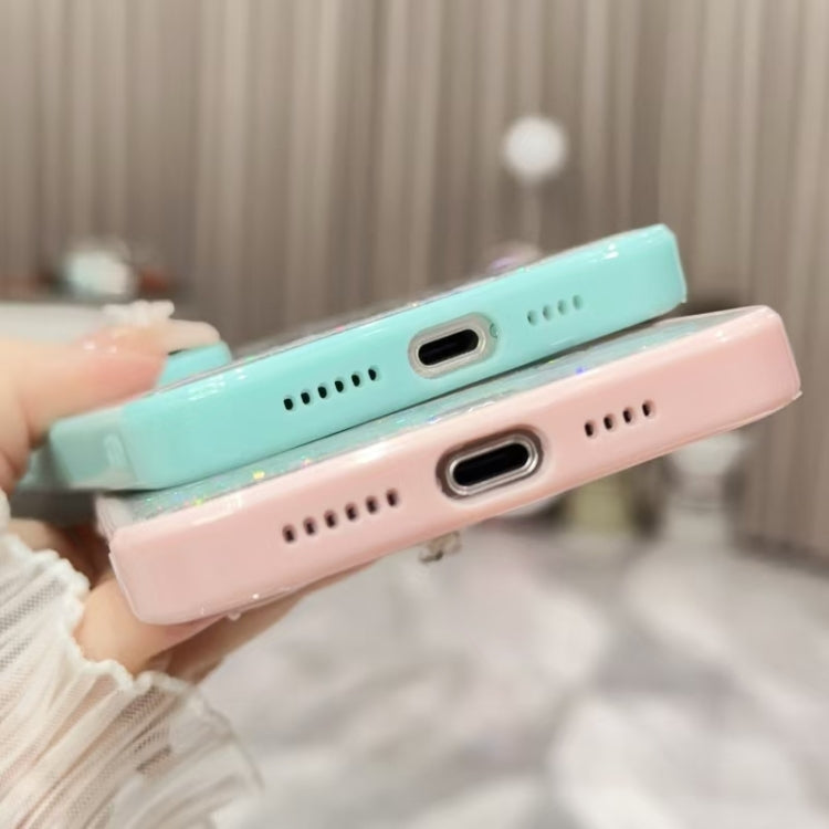 For iPhone 15 Pro Max Color Butterfly Glitter Epoxy TPU Phone Case