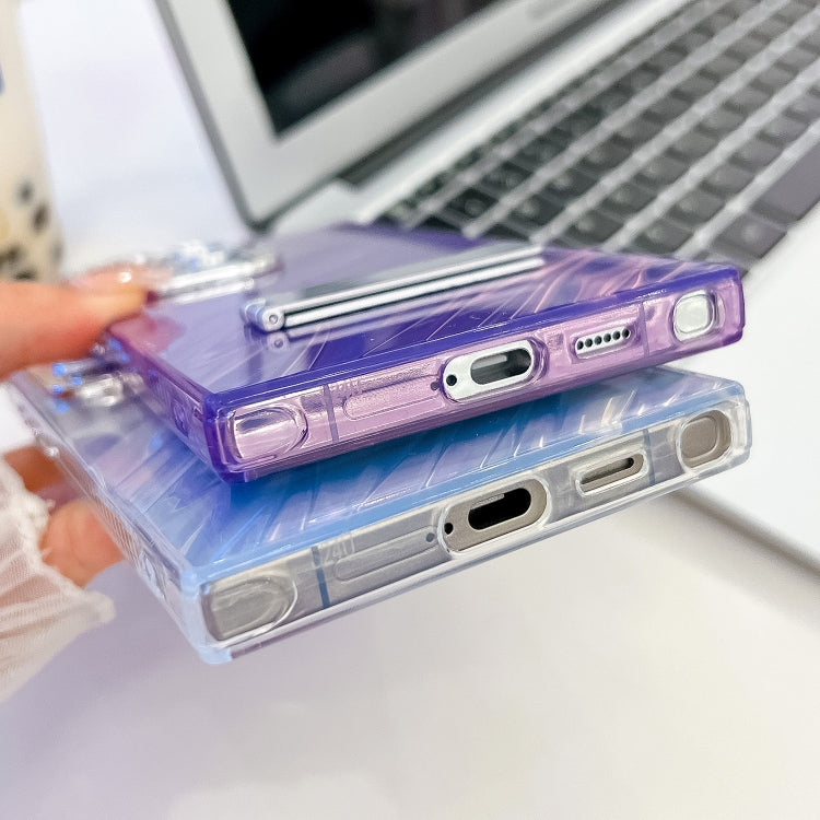 For Samsung Galaxy A35 5G Plating Glitter Texture Fold Holder TPU Phone Case with Lens Film