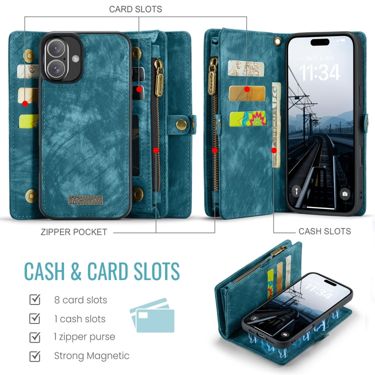 For iPhone 16 CaseMe 008 Detachable Multifunctional Leather Phone Case
