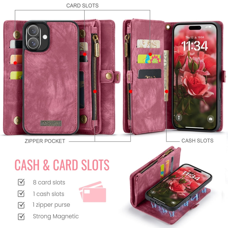 For iPhone 16 CaseMe 008 Detachable Multifunctional Leather Phone Case