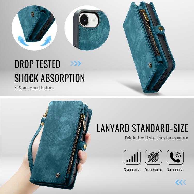For iPhone 17e / 16e CaseMe 008 Detachable Multifunctional Leather Phone Case
