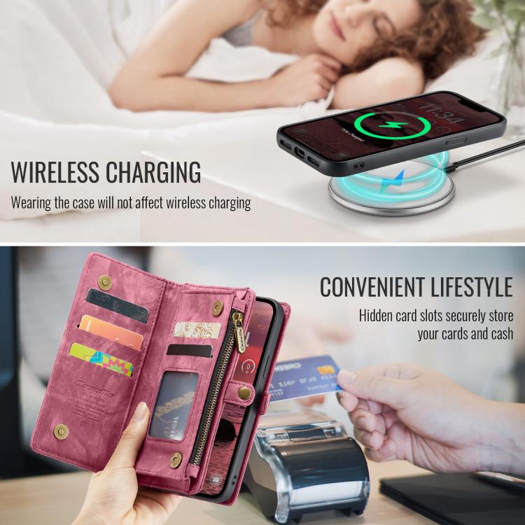 For iPhone 17e / 16e CaseMe 008 Detachable Multifunctional Leather Phone Case