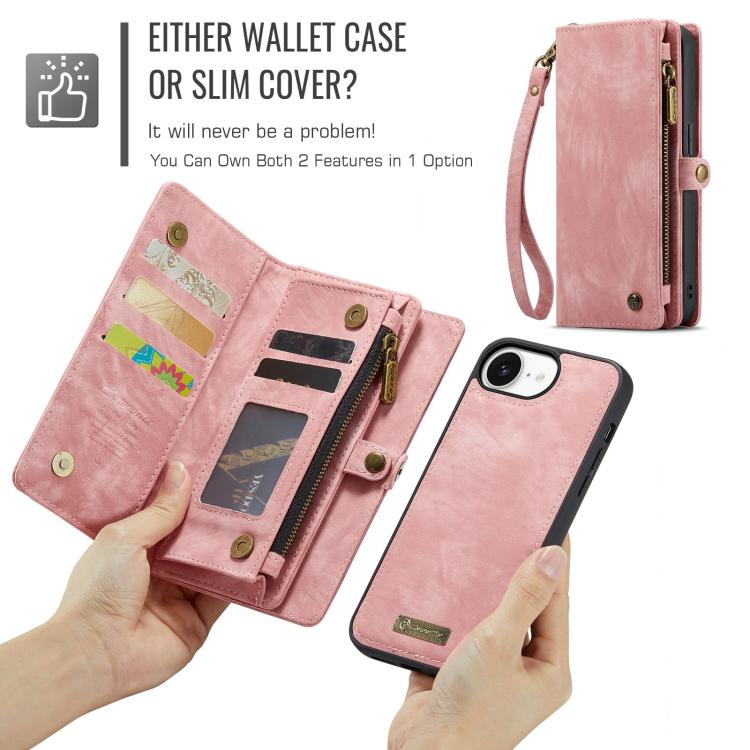 For iPhone 17e / 16e CaseMe 008 Detachable Multifunctional Leather Phone Case