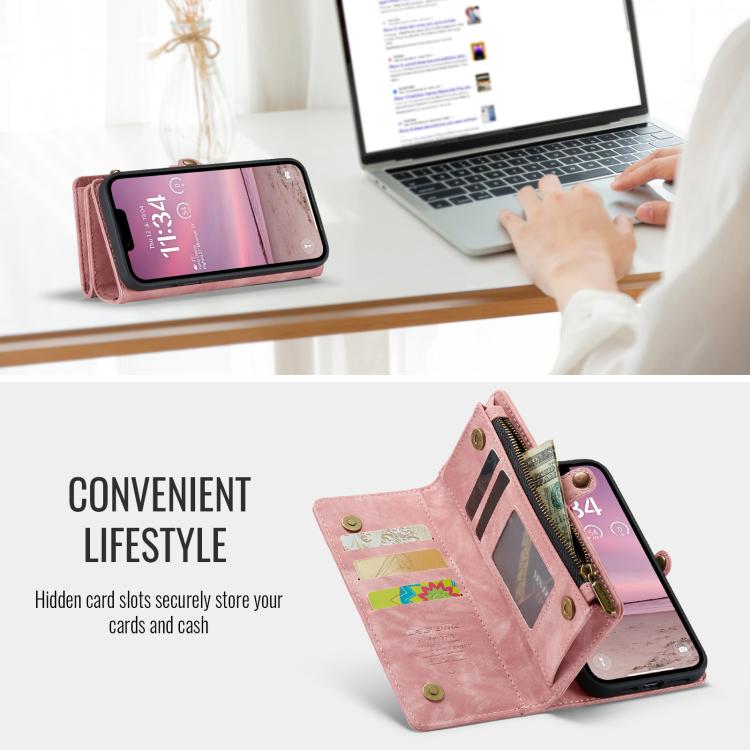 For iPhone 17e / 16e CaseMe 008 Detachable Multifunctional Leather Phone Case