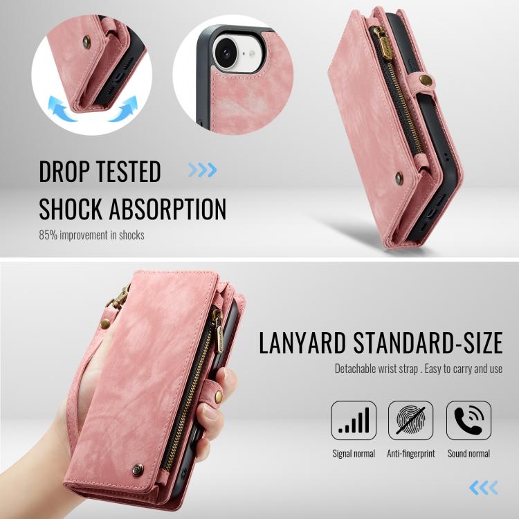 For iPhone 17e / 16e CaseMe 008 Detachable Multifunctional Leather Phone Case