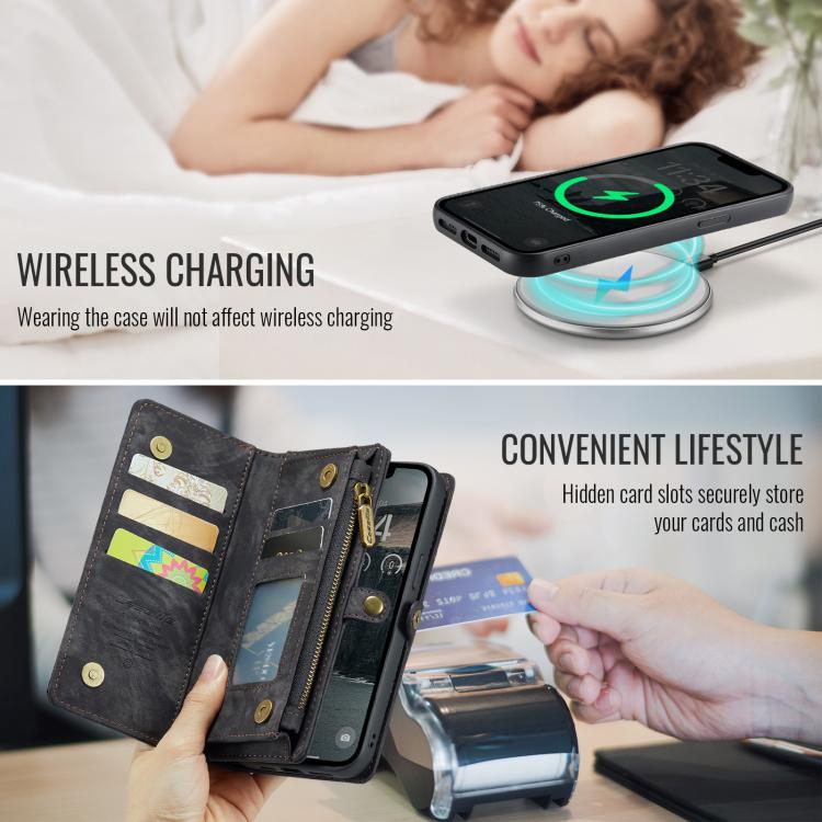 For iPhone 17e / 16e CaseMe 008 Detachable Multifunctional Leather Phone Case