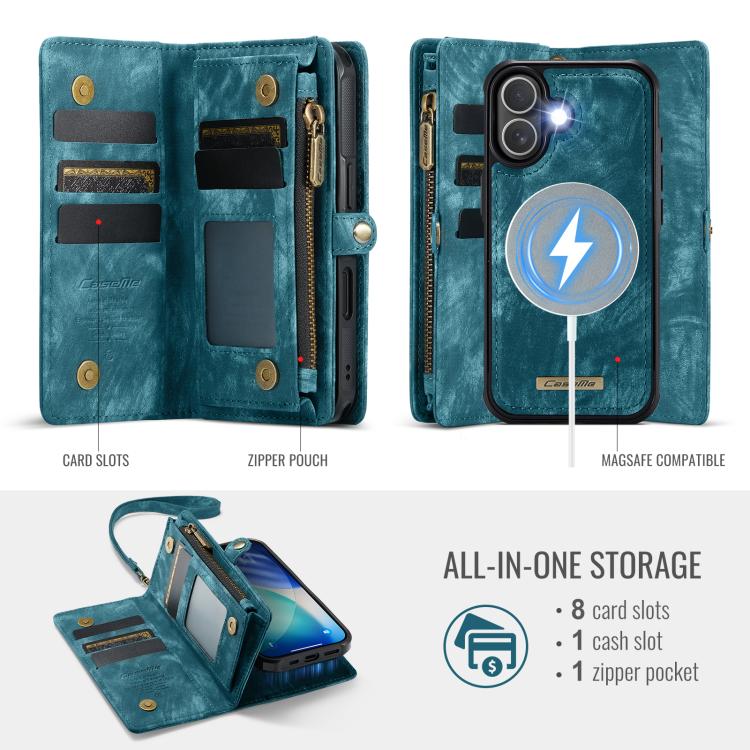 For iPhone 17 CaseMe 008 Detachable Multifunctional Leather Phone Case