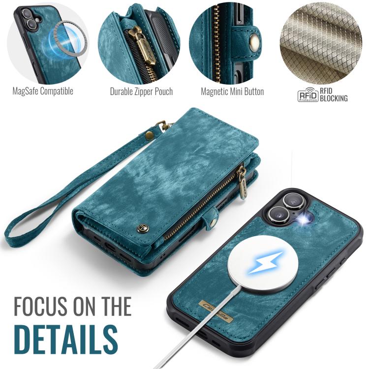 For iPhone 17 CaseMe 008 Detachable Multifunctional Leather Phone Case