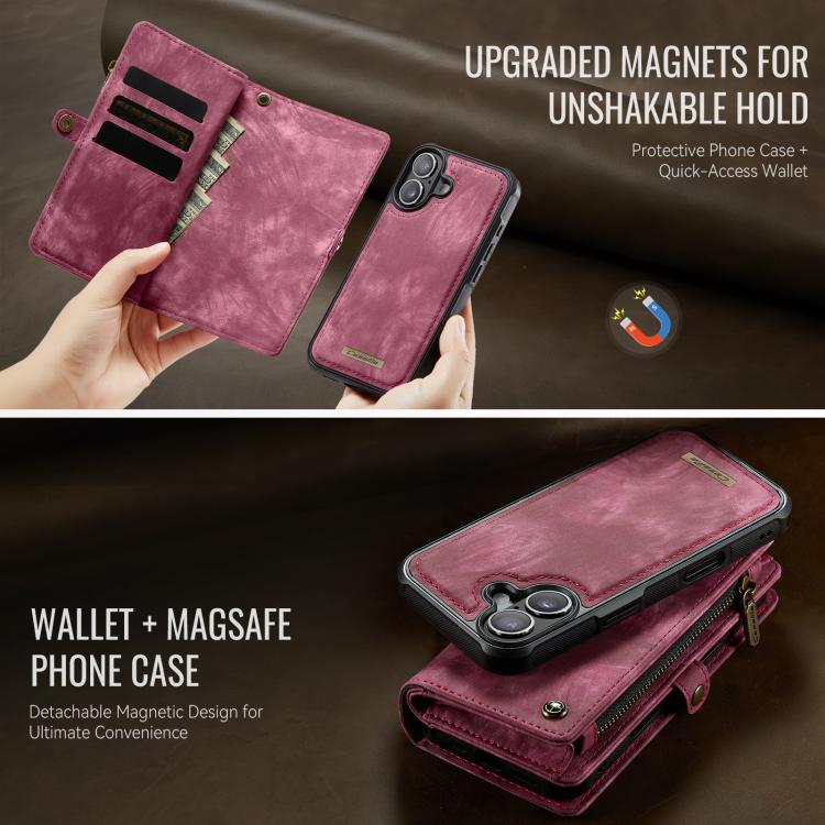 For iPhone 17 CaseMe 008 Detachable Multifunctional Leather Phone Case