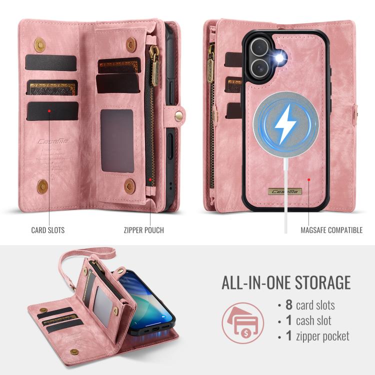 For iPhone 17 CaseMe 008 Detachable Multifunctional Leather Phone Case
