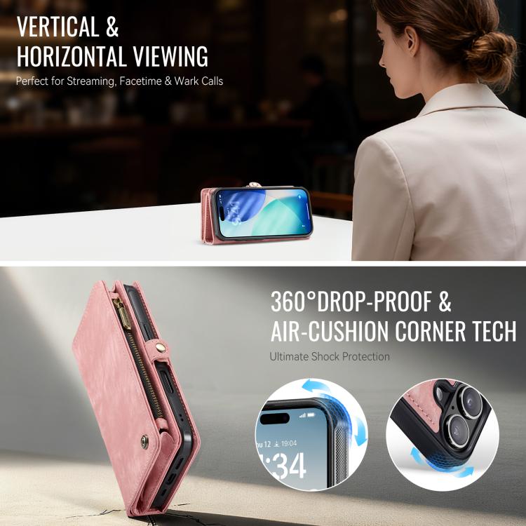 For iPhone 17 CaseMe 008 Detachable Multifunctional Leather Phone Case