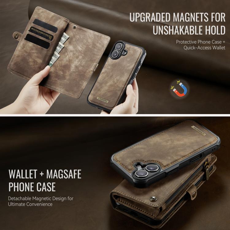 For iPhone 17 CaseMe 008 Detachable Multifunctional Leather Phone Case