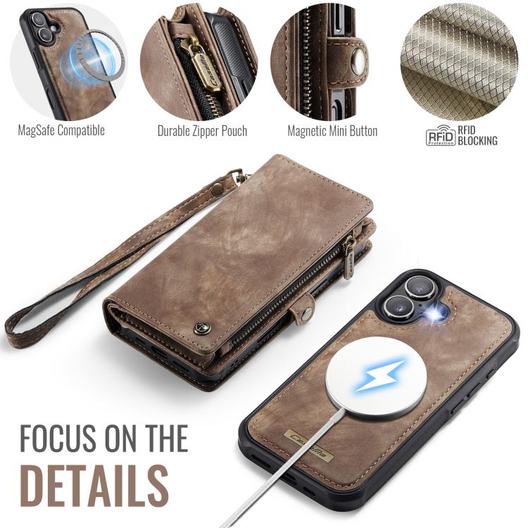 For iPhone 17 CaseMe 008 Detachable Multifunctional Leather Phone Case