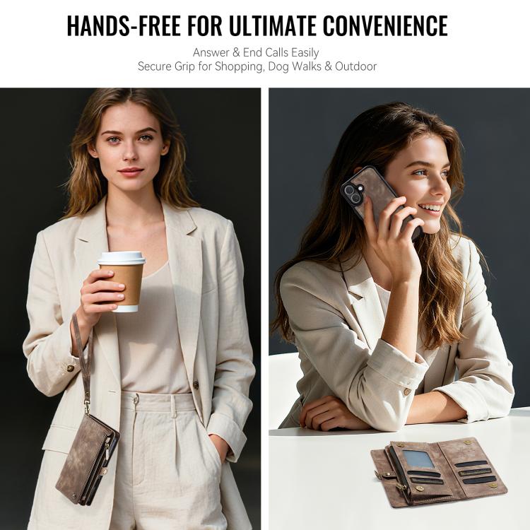 For iPhone 17 CaseMe 008 Detachable Multifunctional Leather Phone Case