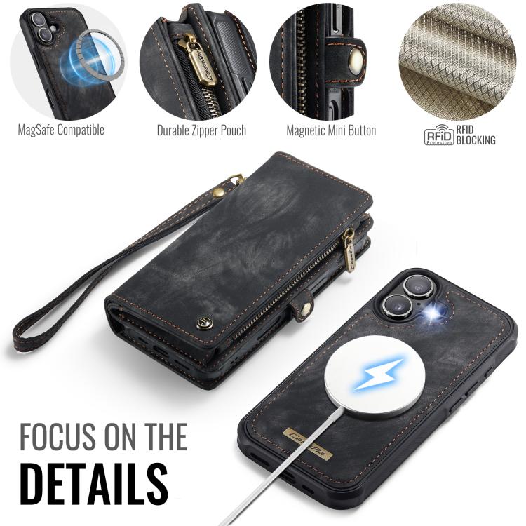 For iPhone 17 CaseMe 008 Detachable Multifunctional Leather Phone Case