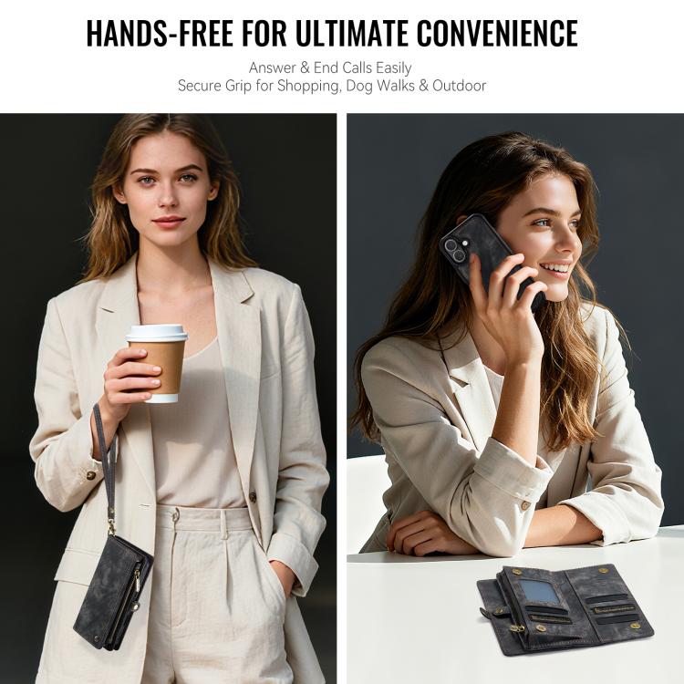 For iPhone 17 CaseMe 008 Detachable Multifunctional Leather Phone Case