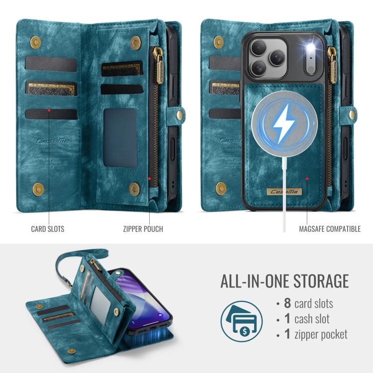 For iPhone 17 Pro CaseMe 008 Detachable Multifunctional Leather Phone Case