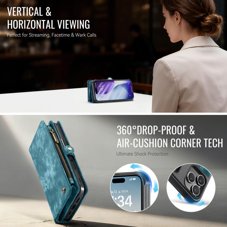 For iPhone 17 Pro CaseMe 008 Detachable Multifunctional Leather Phone Case