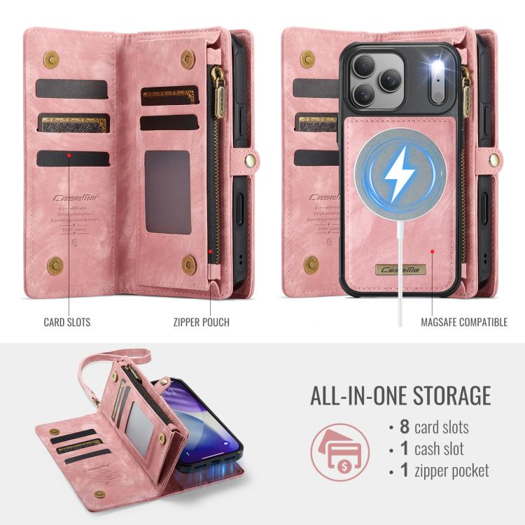 For iPhone 17 Pro CaseMe 008 Detachable Multifunctional Leather Phone Case