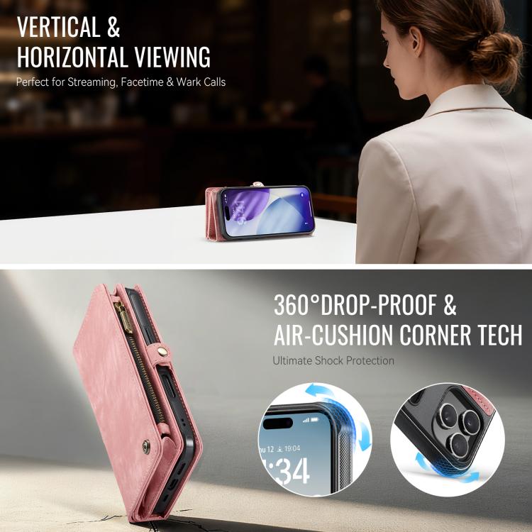 For iPhone 17 Pro CaseMe 008 Detachable Multifunctional Leather Phone Case