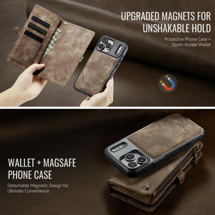 For iPhone 17 Pro CaseMe 008 Detachable Multifunctional Leather Phone Case