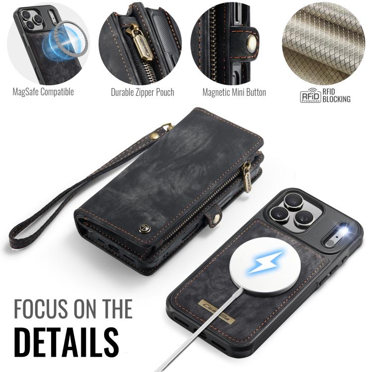 For iPhone 17 Pro CaseMe 008 Detachable Multifunctional Leather Phone Case