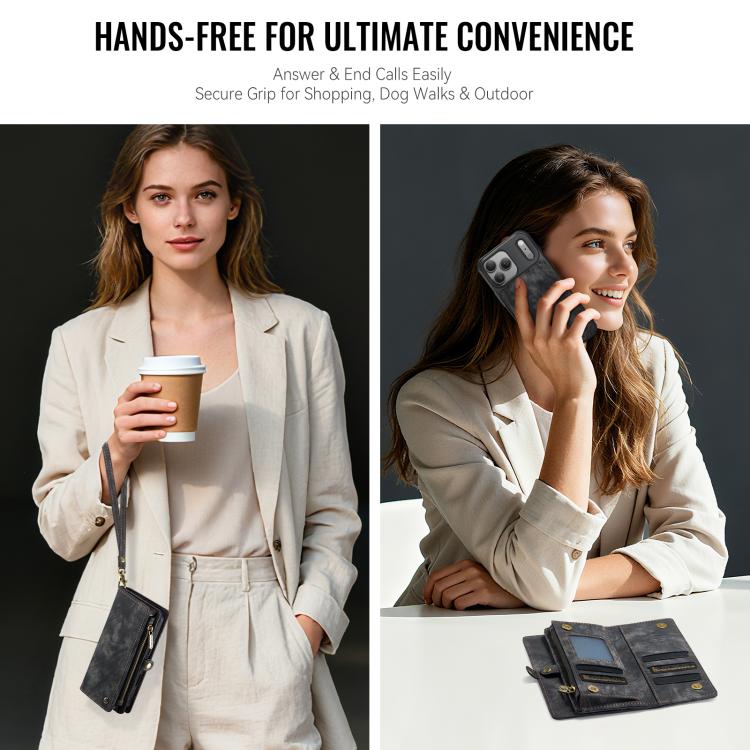 For iPhone 17 Pro CaseMe 008 Detachable Multifunctional Leather Phone Case