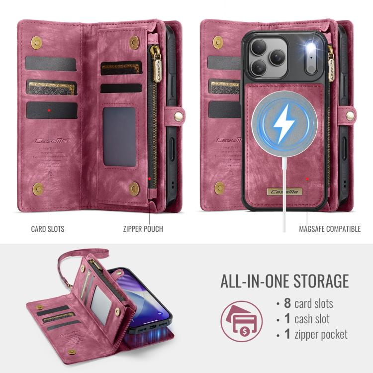 For iPhone 17 Pro Max CaseMe 008 Detachable Multifunctional Leather Phone Case